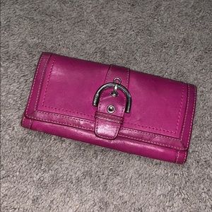 Vibrant pink satchel wallet